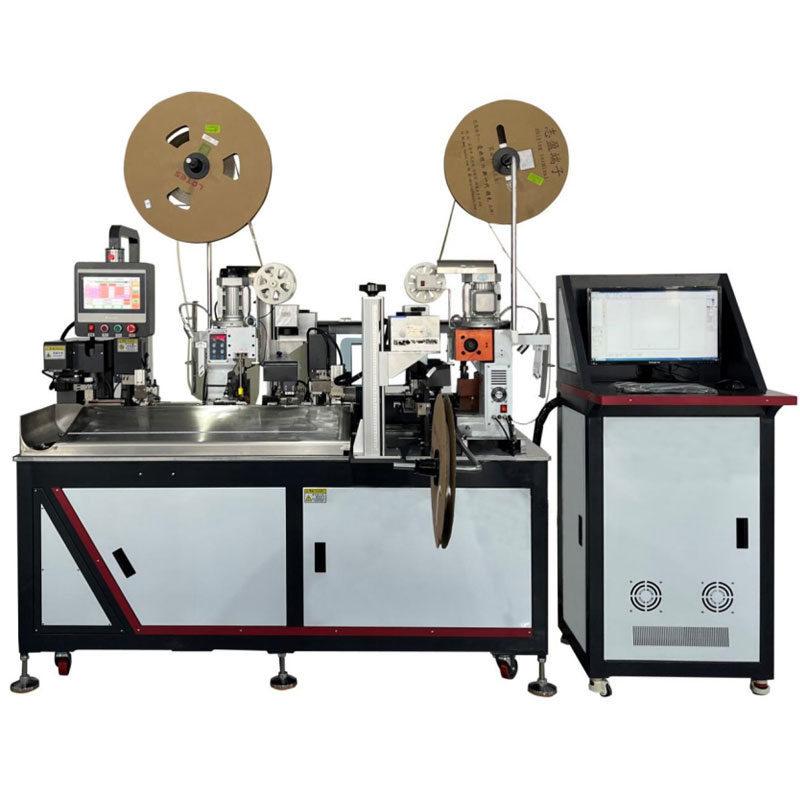 FULLY AUTOMATIC DOUBLE-END CRIMPING, DOUBLE-END HEAT SHRINK TUBING FEEDING & LASER MARKING MACHINEHY39-A197